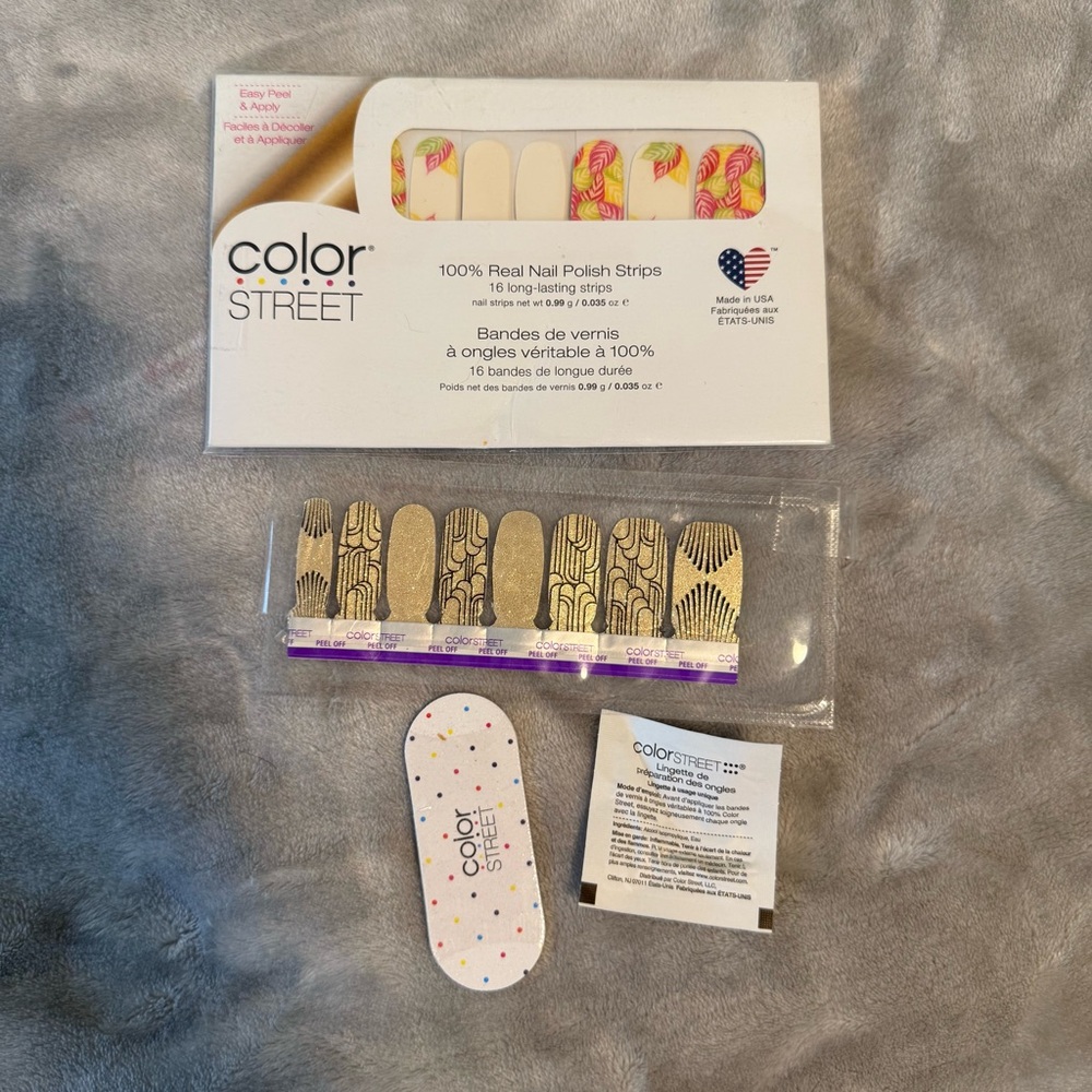 NEW 2 RETIRED Color Street “As It Ferns‎ Out” & “Golden Gala” Nail Strips